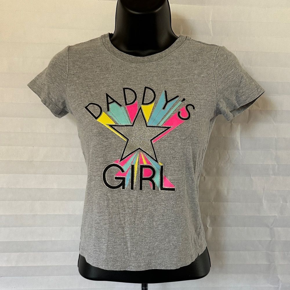 Wonder Nation Gray “Daddy’s Girl” Graphic Tee Size 7/8 Cute Casual T-Shirt Kids